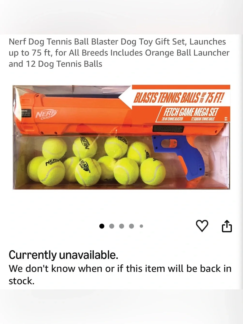 NERF Dog Toy Ball Launcher gift set with 12 Nerf Dog squeaky Tennis Balls NEW